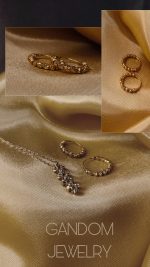 ست البرنادو (گوشواره حلقه ای،گردنبند،دستبند)